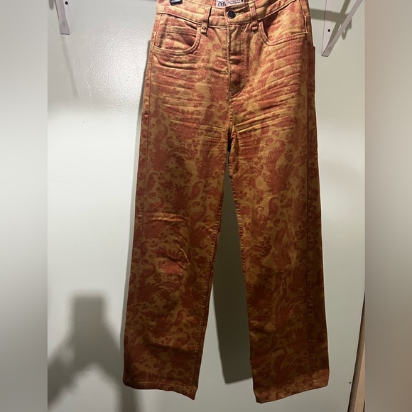 Zara paisley Print Straight Leg Jeans - Picture 5 of 9